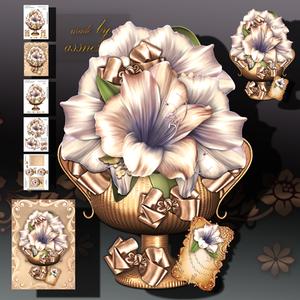 Cream Flowers in Decorative Vase