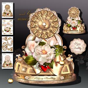 Antique Clock with Roses