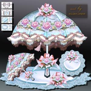 Soft Blue Vintage Umbrella