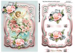 Soft Vintage Girl with Roses