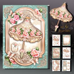 Beautiful Vintage Soft Lace Umbrella with Roses