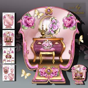 Beautiful Dressing Table with Roses Card