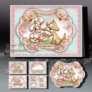 Cute Puppies in Love Card Kit