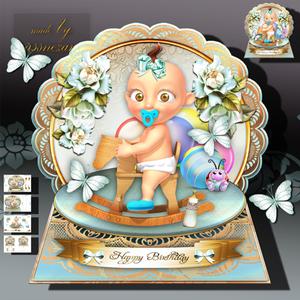 Cute Kid with Toys Card Kit