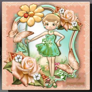 Lovely Girl with Flowers Card Kid