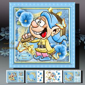 Cute Gnome Boy Goes to Work Card Kit