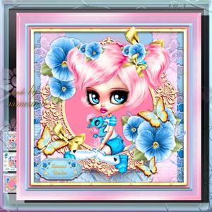 Lovely Girl with Toy Card Front Kit