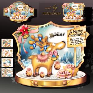 Cute Christmas Reindeer in Winter