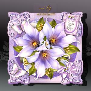 Soft Vintage Violet Flowers Card