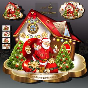 Christmas Santa Claus with Gifts Card Kit