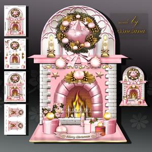 Pink Christmas Fireplace