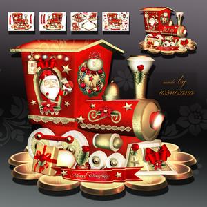 Red Christmas Gift Train