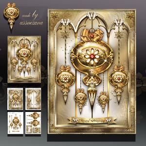 Christmas Vintage Ornaments Card Kit