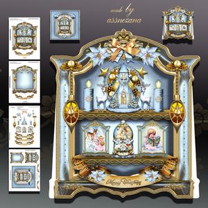 Christmas Winter Shelves Card Kit