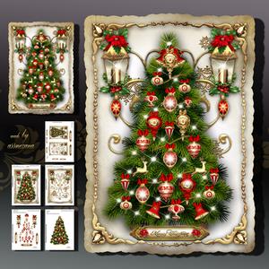 Christmas Tree with Decorations Card Kit