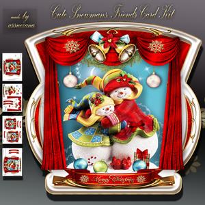 Cute Snowmans Friends Card Kit