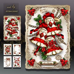 Vintage Festive Jingle Bells Card
