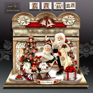 Christmas Street with Mr and Mrs Santa Claus Card Kit