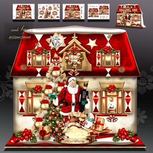 Christmas Santa House Card Kit
