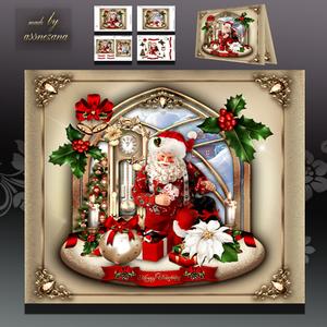 Christmas Living Room with Santa Card Kit
