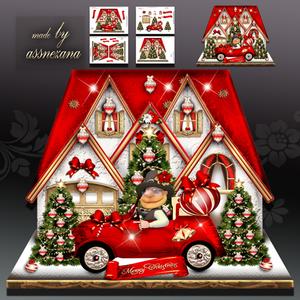 Family Christmas House Card Kit