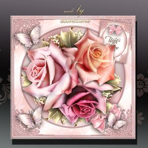Vintage Soft Roses Card Kit
