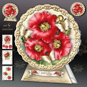 Red Poppies Card Kit