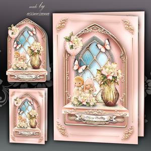 Pink Windows Card Kit