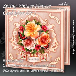Spring Vintage Flowers Card Mini Kit1