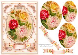 Pretty Roses Pyramids Card