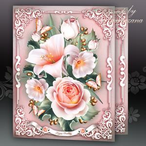 Soft Vintage Flowers Card Mini Kit
