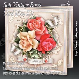 Soft Vintage Roses Card Mini Kit