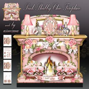 Pink Shabby Chic Fireplace Card Mini Kit