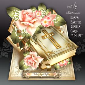 Roses Easter Wishes Card Mini Kit
