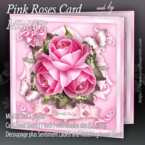 Pink Roses Card Mini Kit