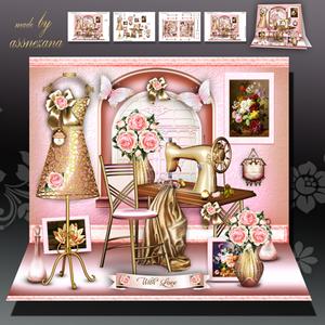 Pink Sewing Room Card Mini Kit
