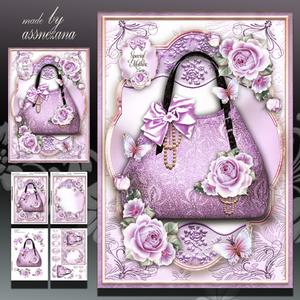 Violet Handbag for Mother Card Mini Kit