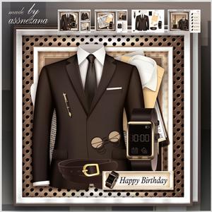 Male Suit with Tie Card Mini Kit