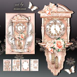 Wall Peach Hanging Clock or Card