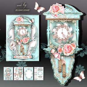 Wall Turquoise Hanging Clock or Card