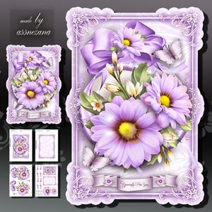 Violet Vintage Flowers Mini Kit