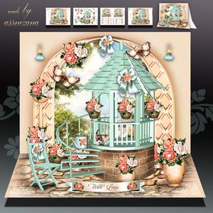 Turquoise Summer Garden Tower Card Mini Kit