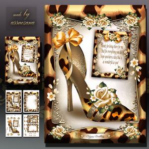 Wild Print Shoes with Roses Card Mini Kit