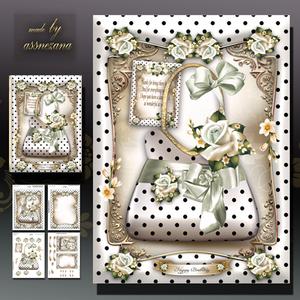 White Polka Dot Handbag with Roses Card