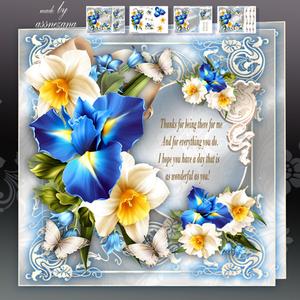 Vintage Blue Bouquet for All Occasion Mini Kit