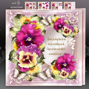 Vintage Pansy Bouquet for All Occasion Mini Kit