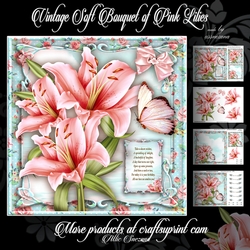 Vintage Soft Bouquet of Pink Lilies