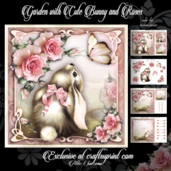 Garden with Cute Bunny and Roses Mini Kit