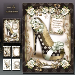 Damask Shoes Card Mini Kit