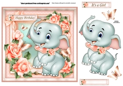 Baby Girl Birthday Topper
